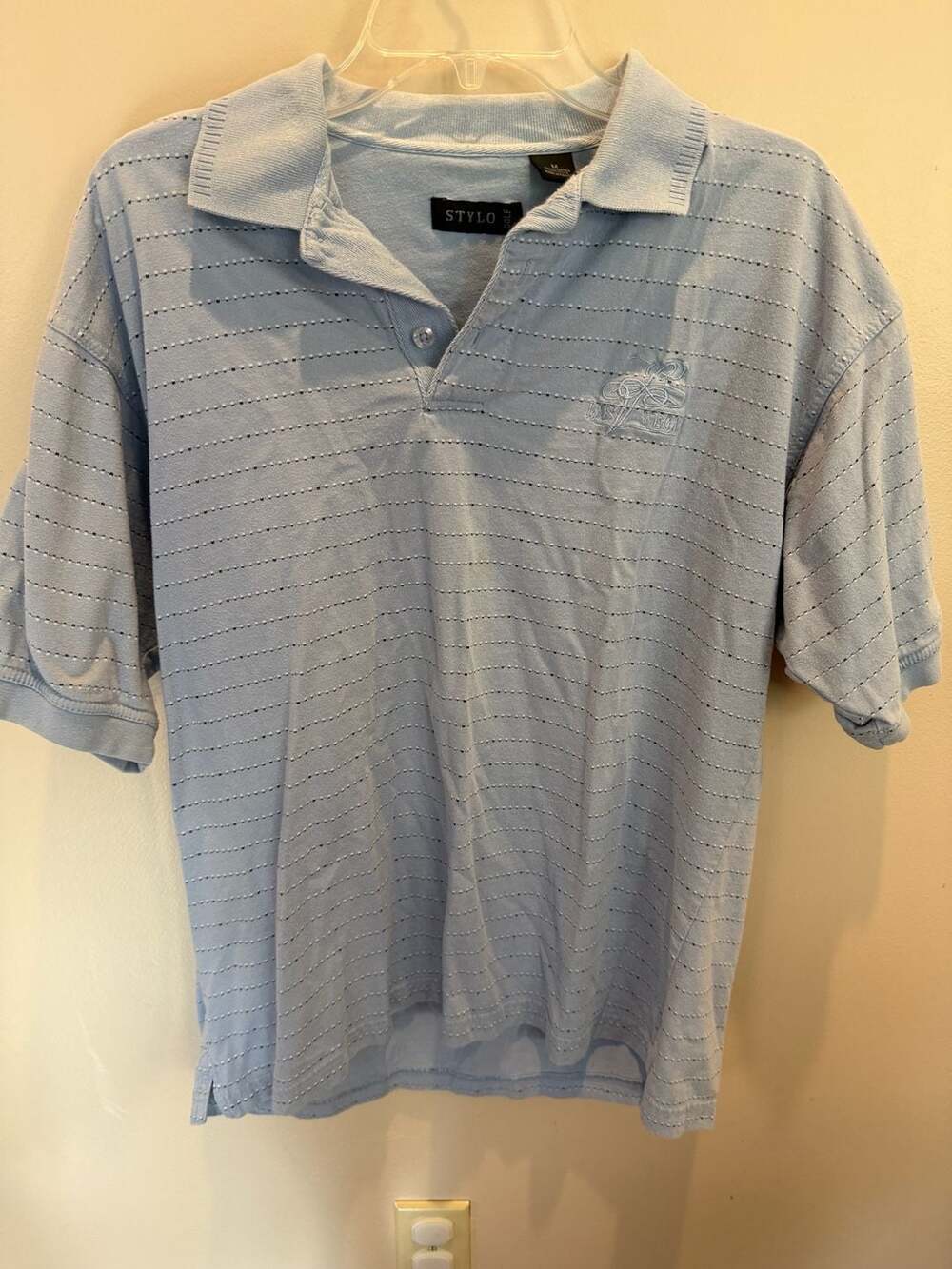Stylo Golf Las Vegas Embroidered Striped Polo Shirt Size M